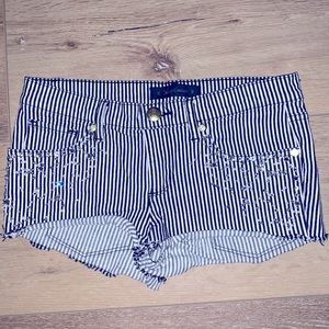 Juicy couture black & white striped bedazzle short